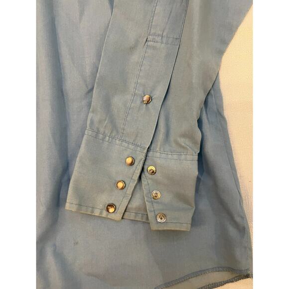 Dickson-Jenkins Button Up Shirt Women Size Large Butterfly Sequin Applikue Snap - Picture 8 of 14